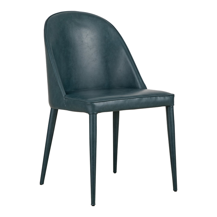 American Home Furniture | Moe's Home Collection - Burton Dining Chair Dark Teal Vegan Leather-Set Of Two
