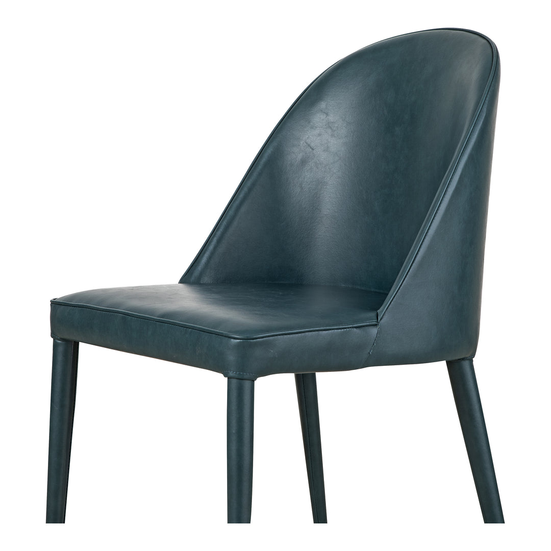 American Home Furniture | Moe's Home Collection - Burton Dining Chair Dark Teal Vegan Leather-Set Of Two