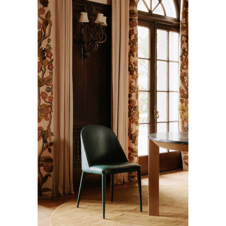 American Home Furniture | Moe's Home Collection - Burton Dining Chair Dark Teal Vegan Leather-Set Of Two