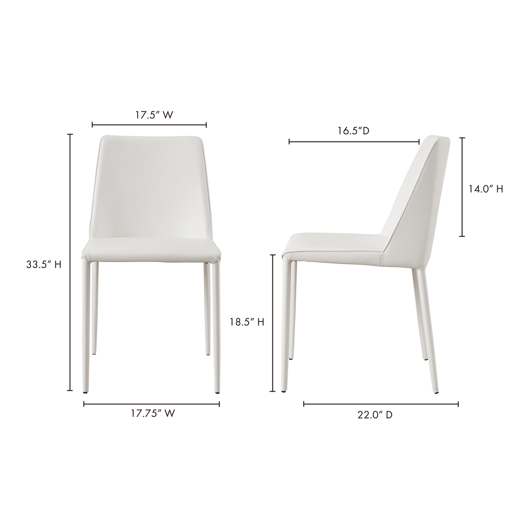 American Home Furniture | Moe's Home Collection - Nora Dining Chair White Vegan Leather-Set Of Two