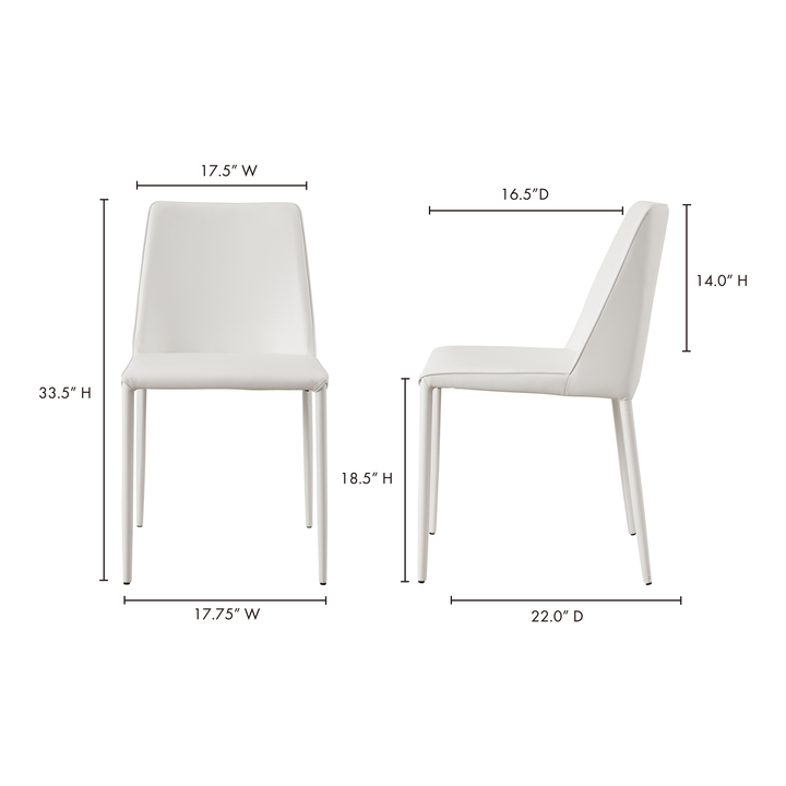 American Home Furniture | Moe's Home Collection - Nora Dining Chair White Vegan Leather-Set Of Two