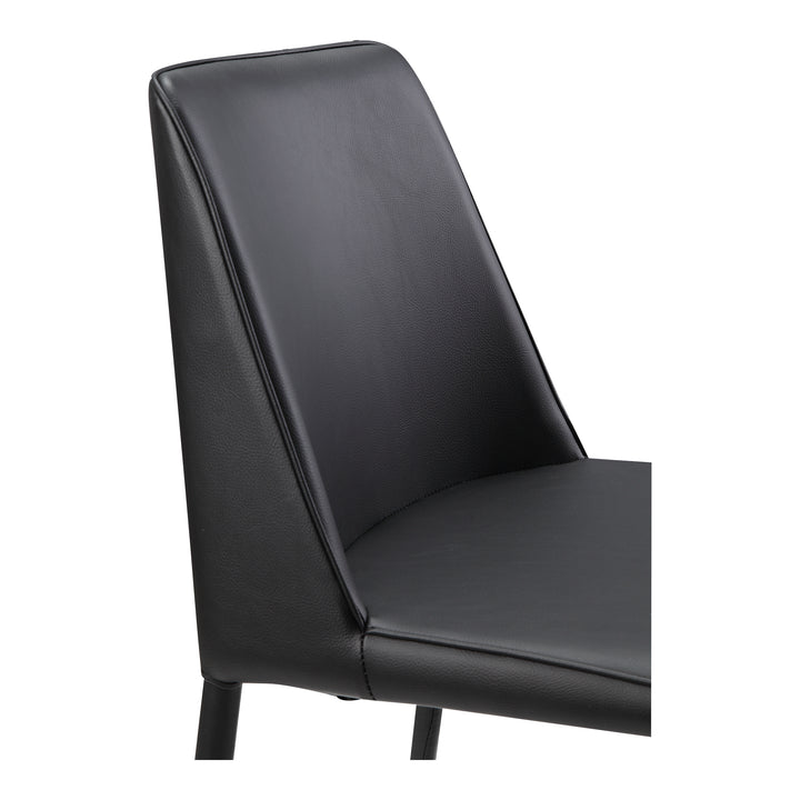 American Home Furniture | Moe's Home Collection - Nora Dining Chair Black Vegan Leather-Set Of Two