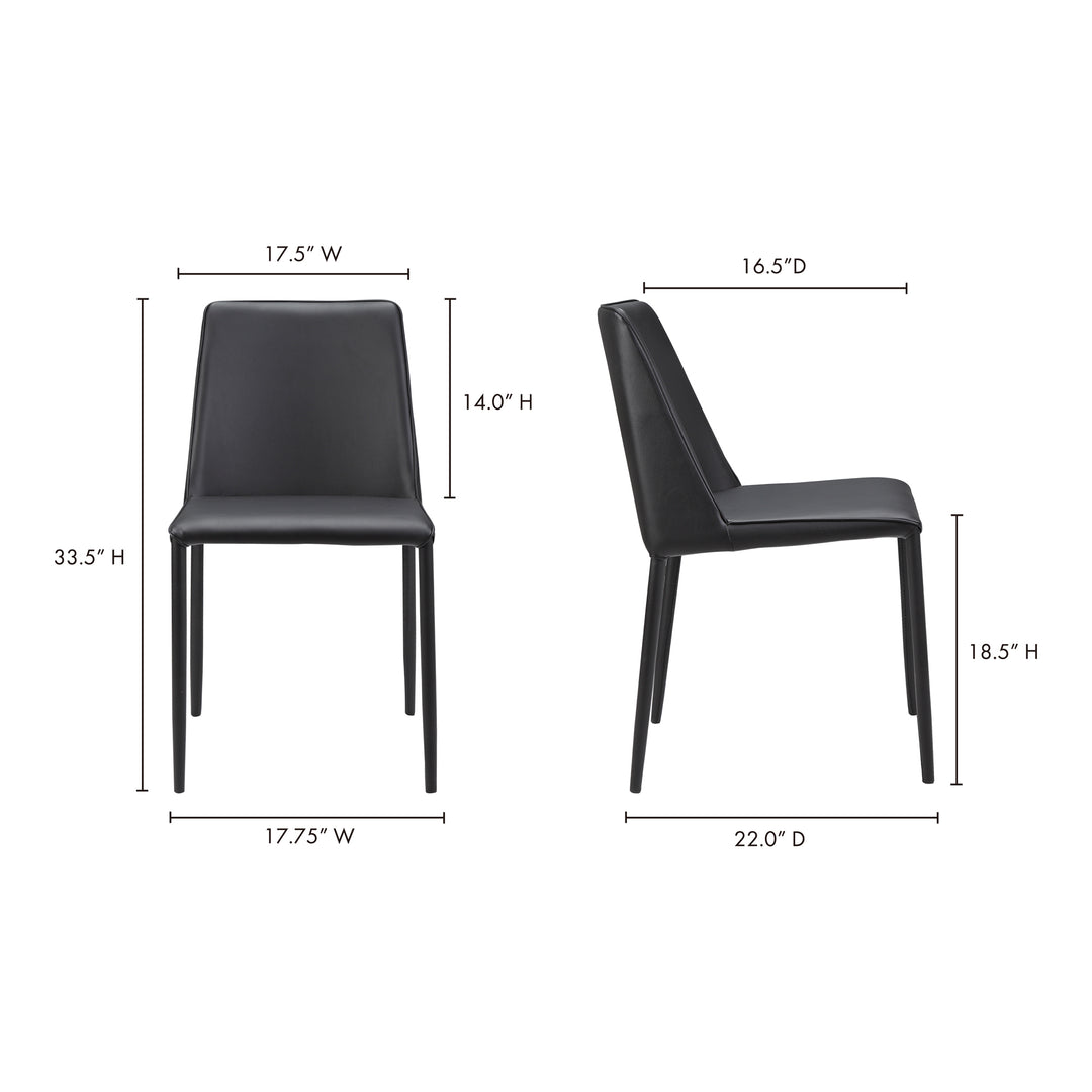 American Home Furniture | Moe's Home Collection - Nora Dining Chair Black Vegan Leather-Set Of Two
