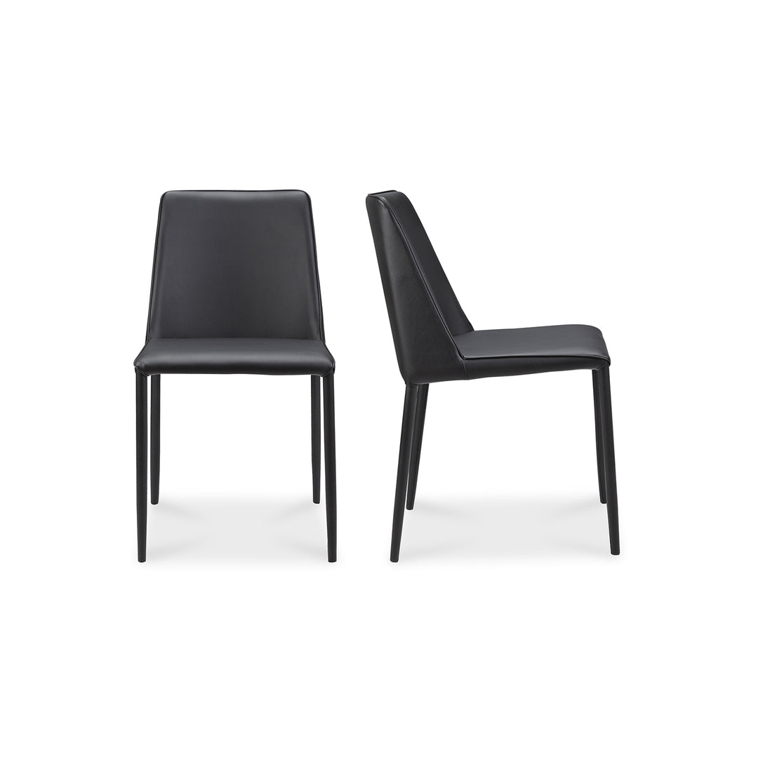 American Home Furniture | Moe's Home Collection - Nora Dining Chair Black Vegan Leather-Set Of Two