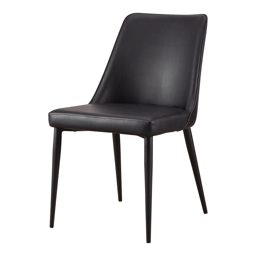 American Home Furniture | Moe's Home Collection - Lula Dining Chair Black Vegan Leather-Set Of Two