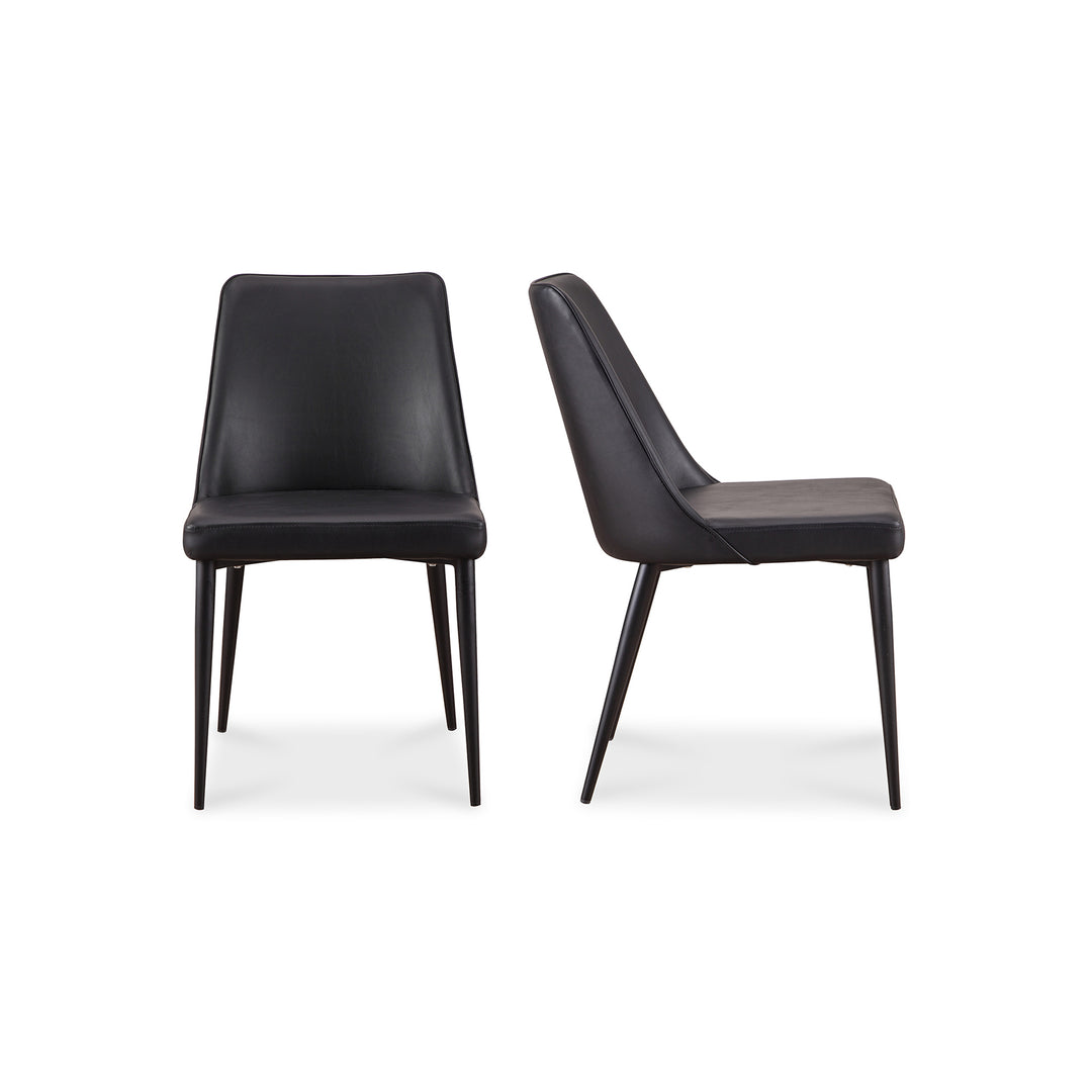 American Home Furniture | Moe's Home Collection - Lula Dining Chair Black Vegan Leather-Set Of Two