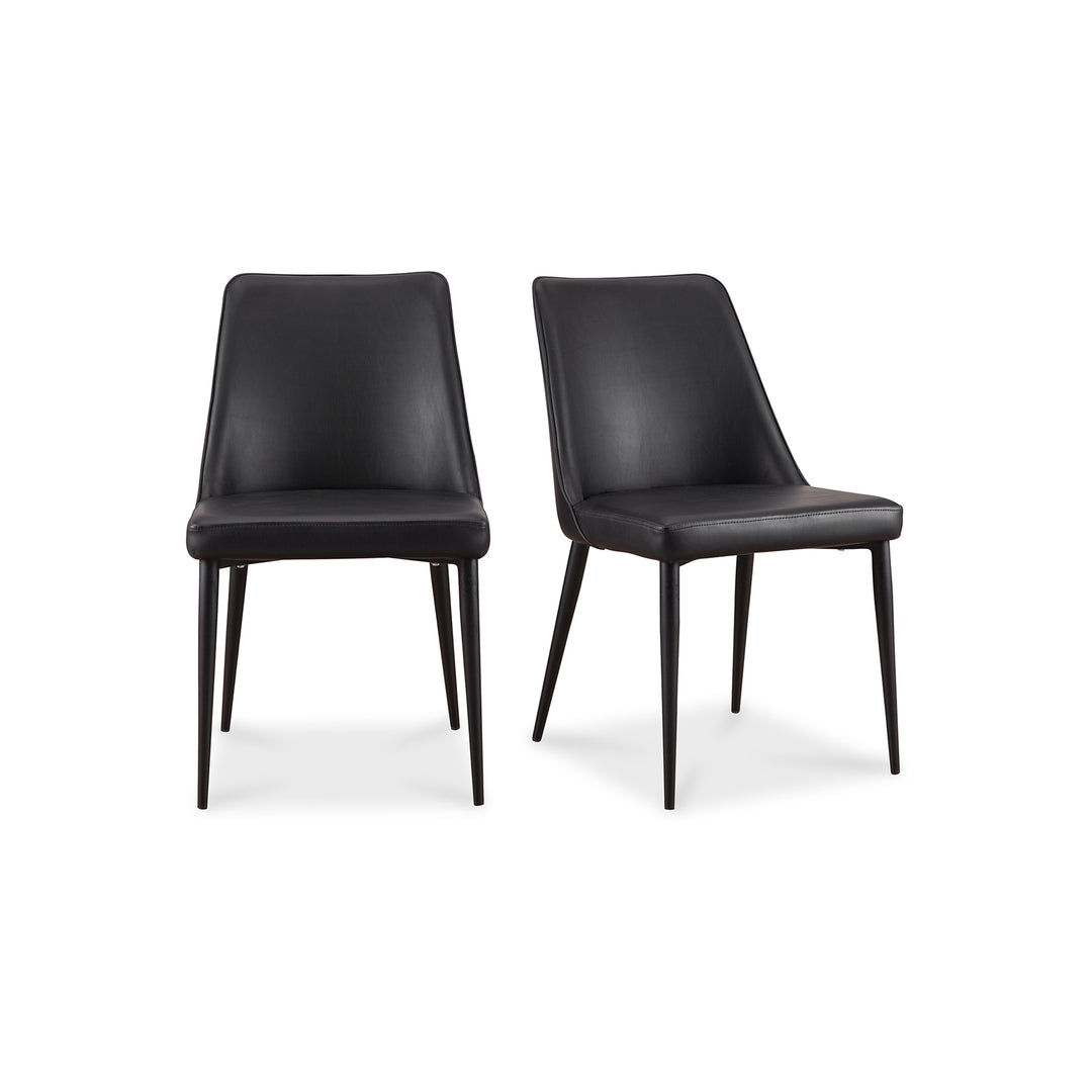 American Home Furniture | Moe's Home Collection - Lula Dining Chair Black Vegan Leather-Set Of Two