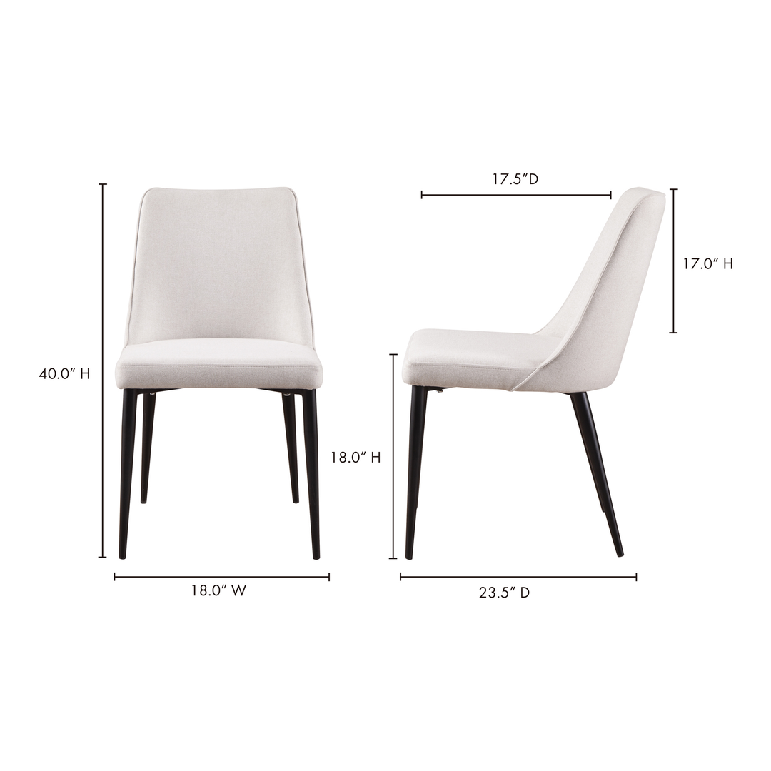 American Home Furniture | Moe's Home Collection - Lula Dining Chair Oatmeal-Set Of Two