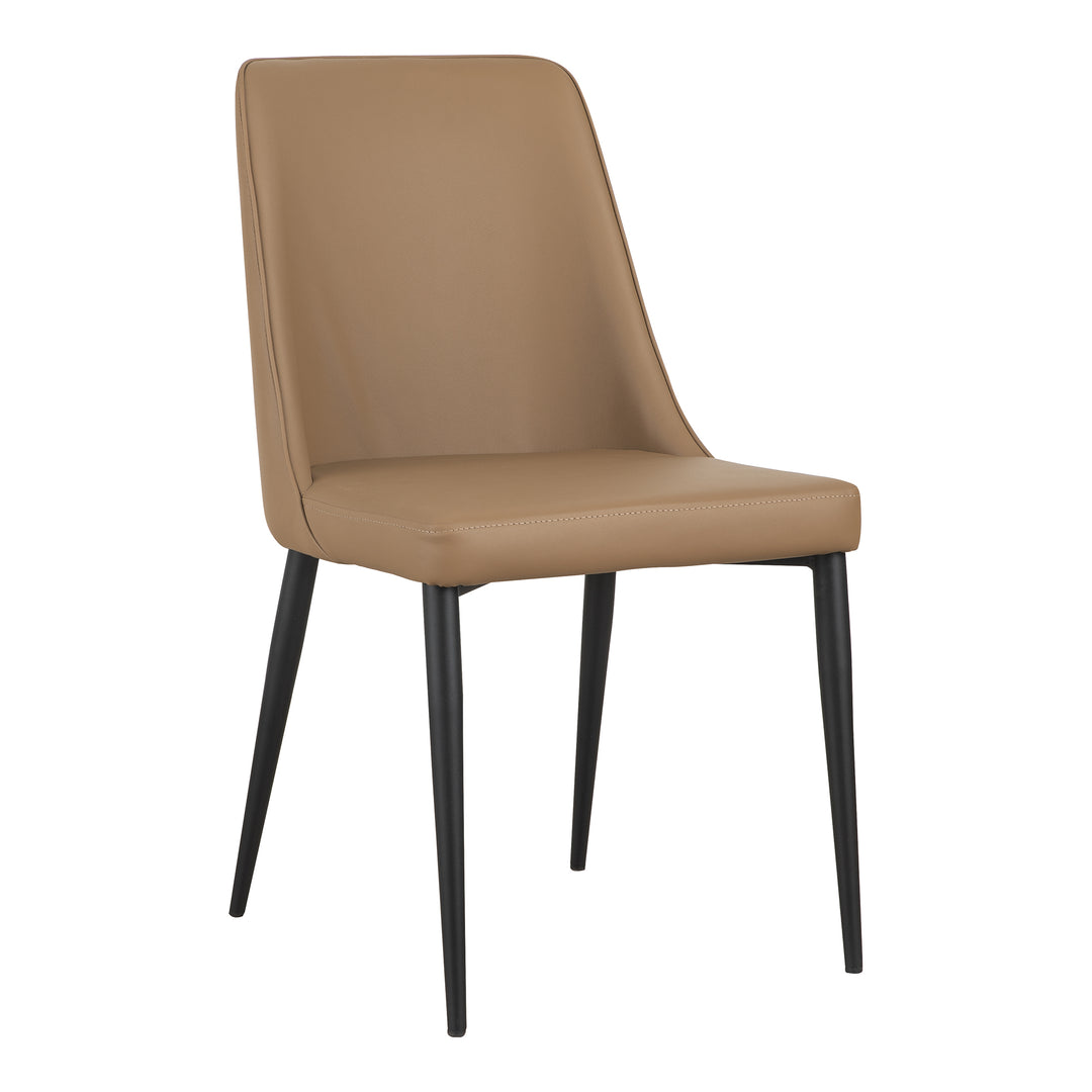 American Home Furniture | Moe's Home Collection - Lula Dining Chair Cool Tan Vegan Leather-Set Of Two