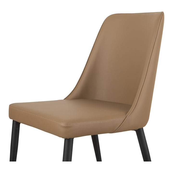 American Home Furniture | Moe's Home Collection - Lula Dining Chair Cool Tan Vegan Leather-Set Of Two