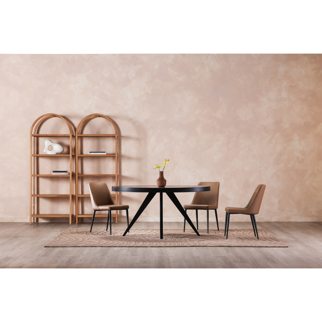 American Home Furniture | Moe's Home Collection - Lula Dining Chair Cool Tan Vegan Leather-Set Of Two