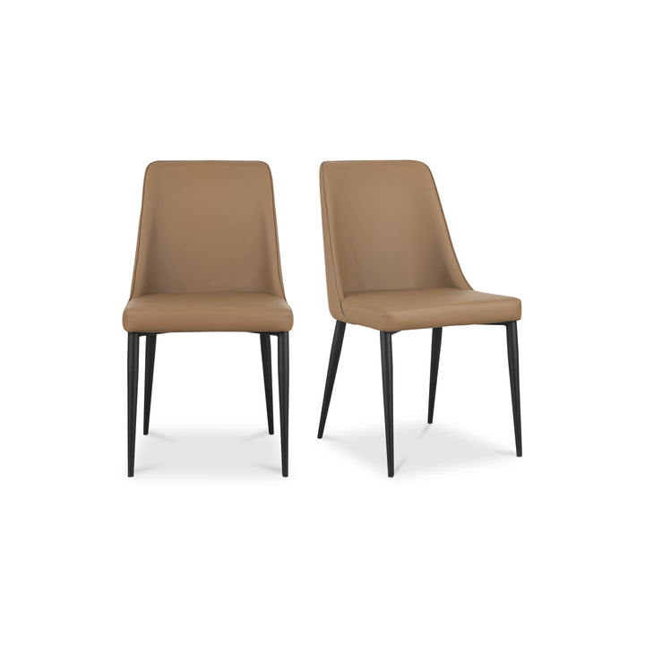 American Home Furniture | Moe's Home Collection - Lula Dining Chair Cool Tan Vegan Leather-Set Of Two