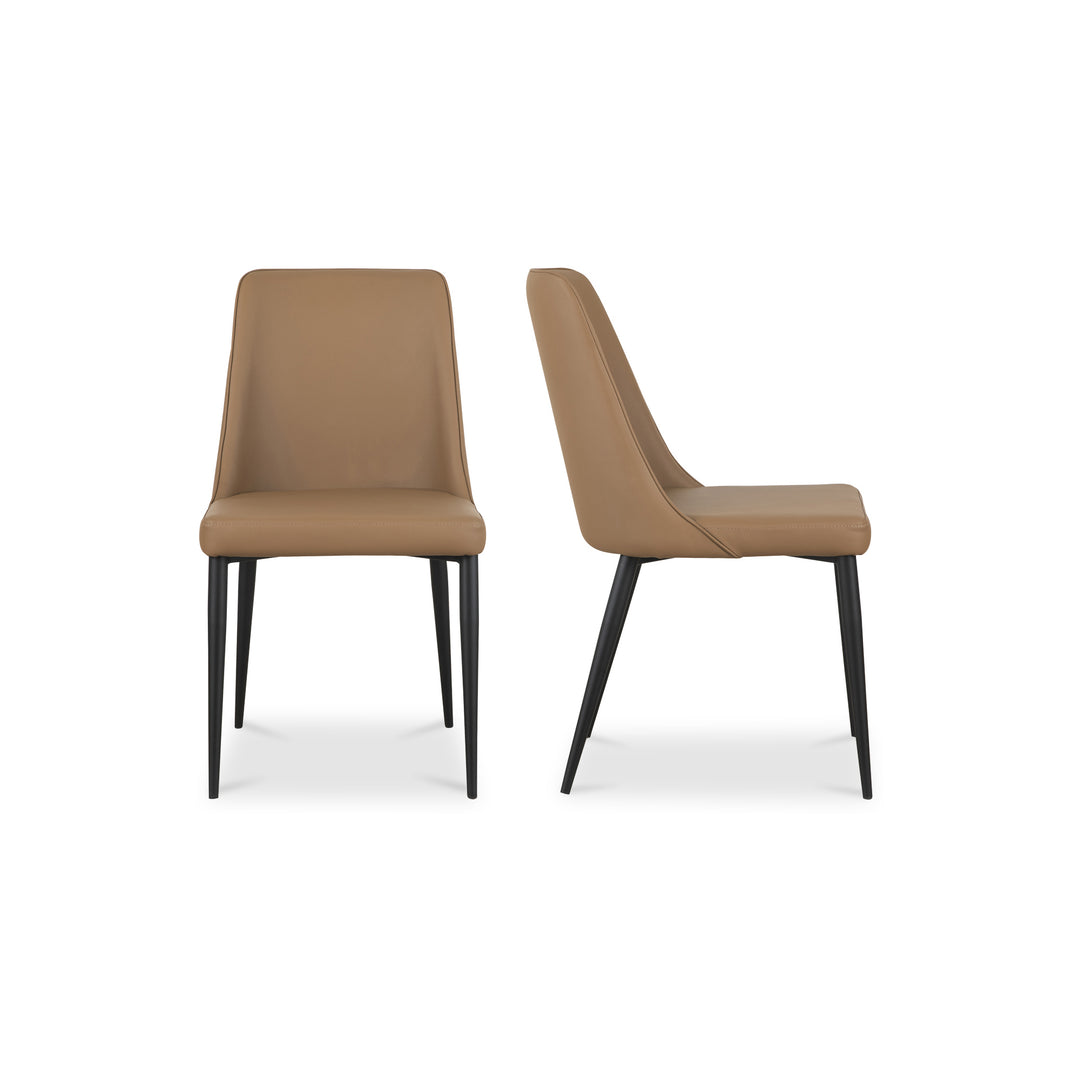 American Home Furniture | Moe's Home Collection - Lula Dining Chair Cool Tan Vegan Leather-Set Of Two