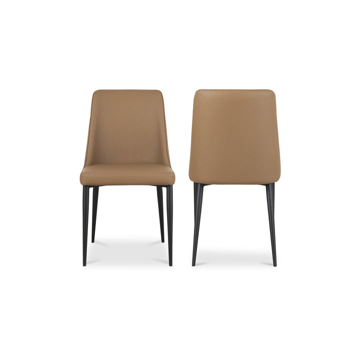 American Home Furniture | Moe's Home Collection - Lula Dining Chair Cool Tan Vegan Leather-Set Of Two