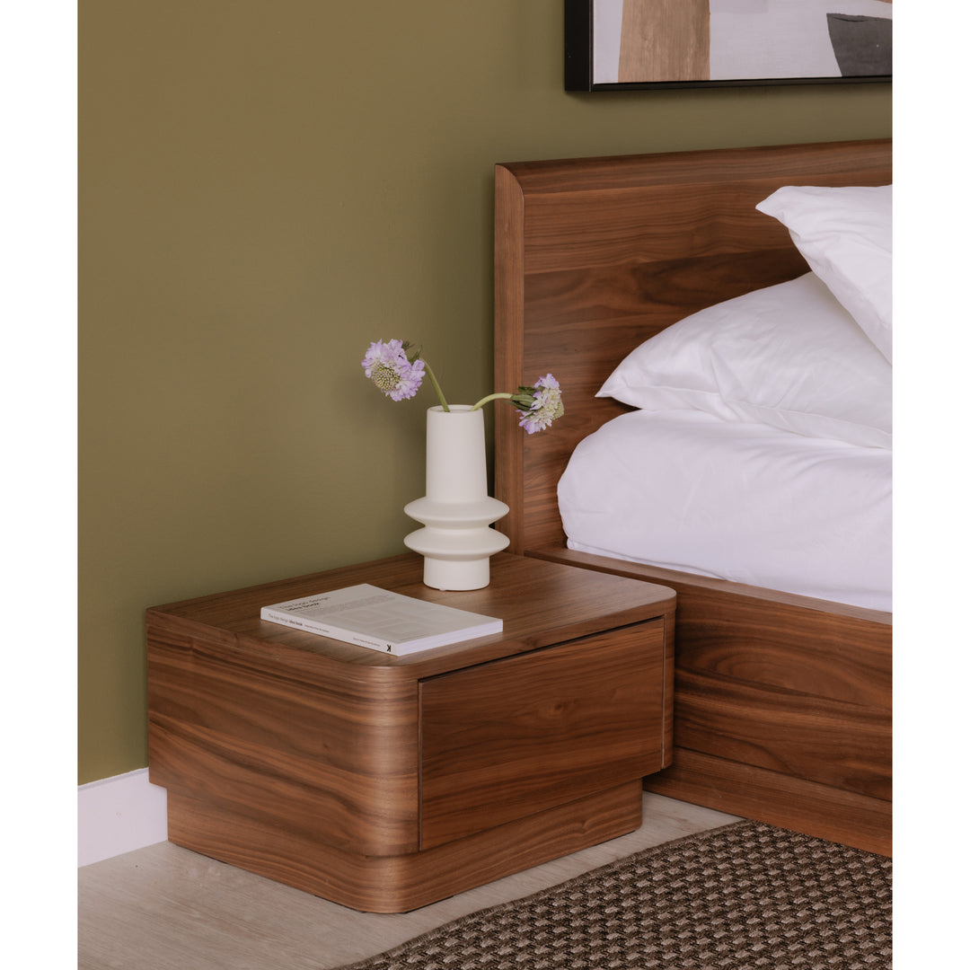 American Home Furniture | Moe's Home Collection - Round Off Nightstand Walnut