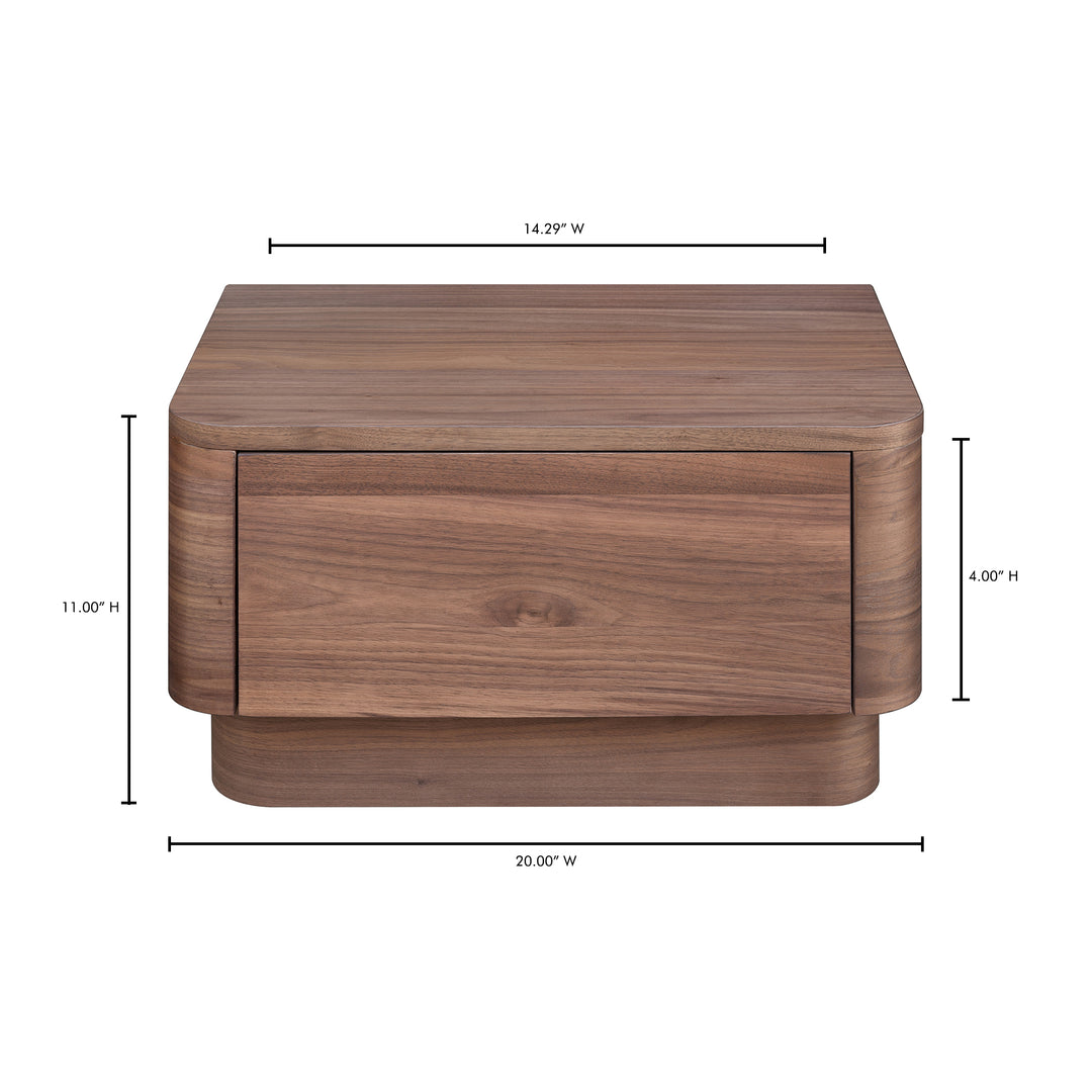 American Home Furniture | Moe's Home Collection - Round Off Nightstand Walnut