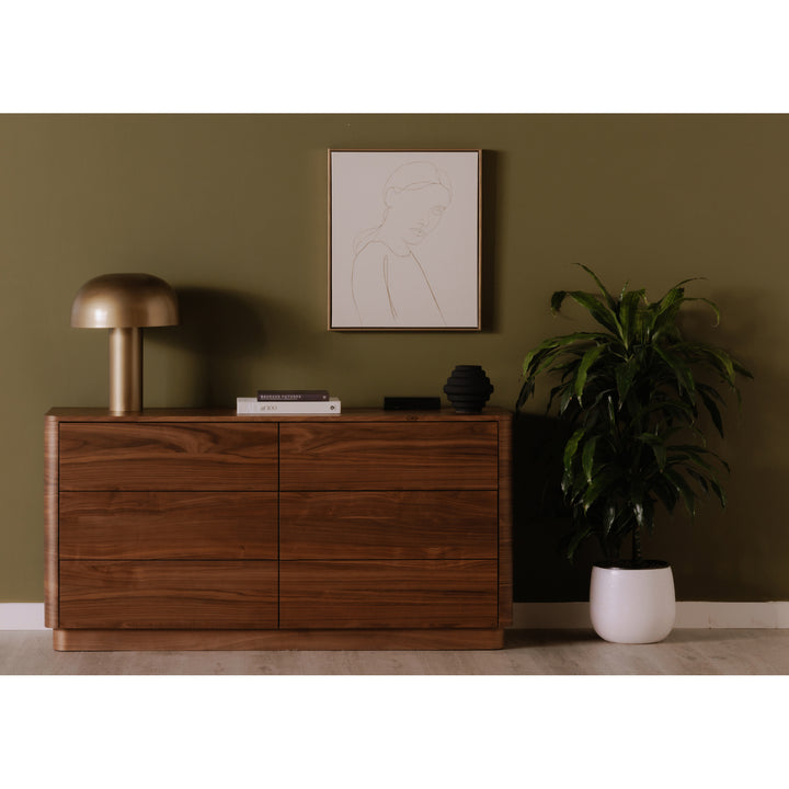 American Home Furniture | Moe's Home Collection - Round Off Dresser Walnut