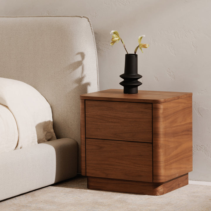 American Home Furniture | Moe's Home Collection - Round Off Tall Nightstand Walnut