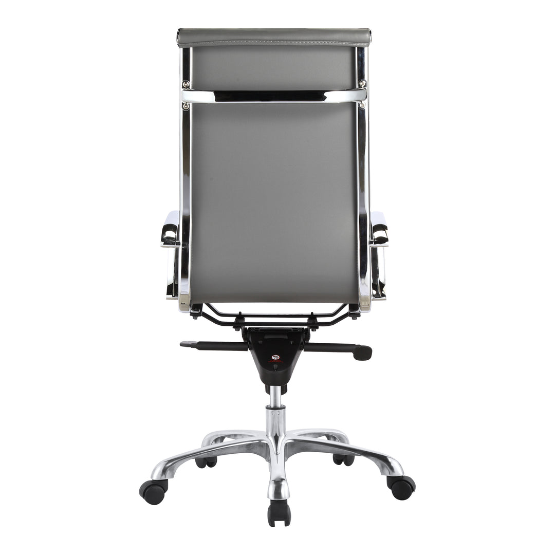 American Home Furniture | Moe's Home Collection - Studio Swivel Office Chair High Back Grey Vegan Leather