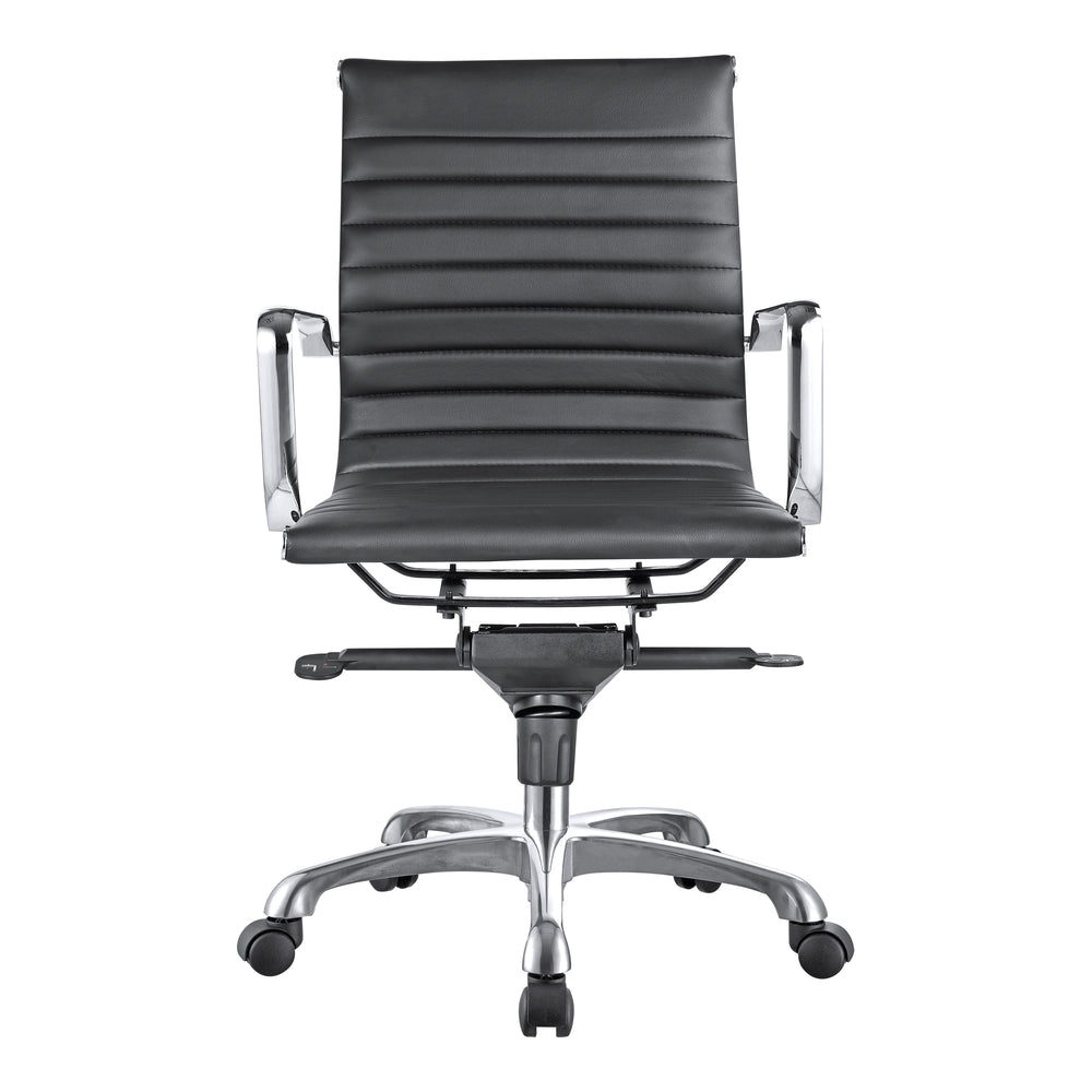 American Home Furniture | Moe's Home Collection - Studio Swivel Office Chair Low Back Black Vegan Leather