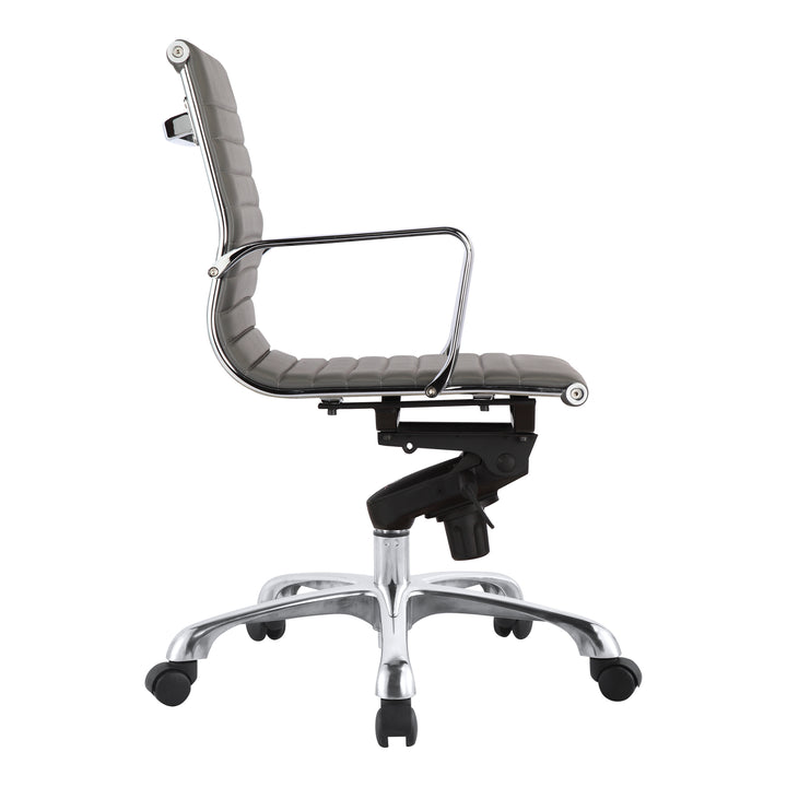 American Home Furniture | Moe's Home Collection - Studio Swivel Office Chair Low Back Grey Vegan Leather