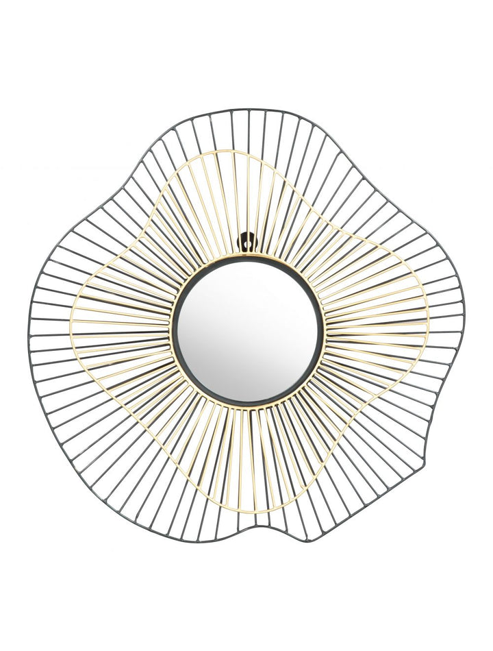 Comet Round Mirror Black & Gold