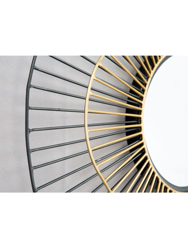 Comet Round Mirror Black & Gold