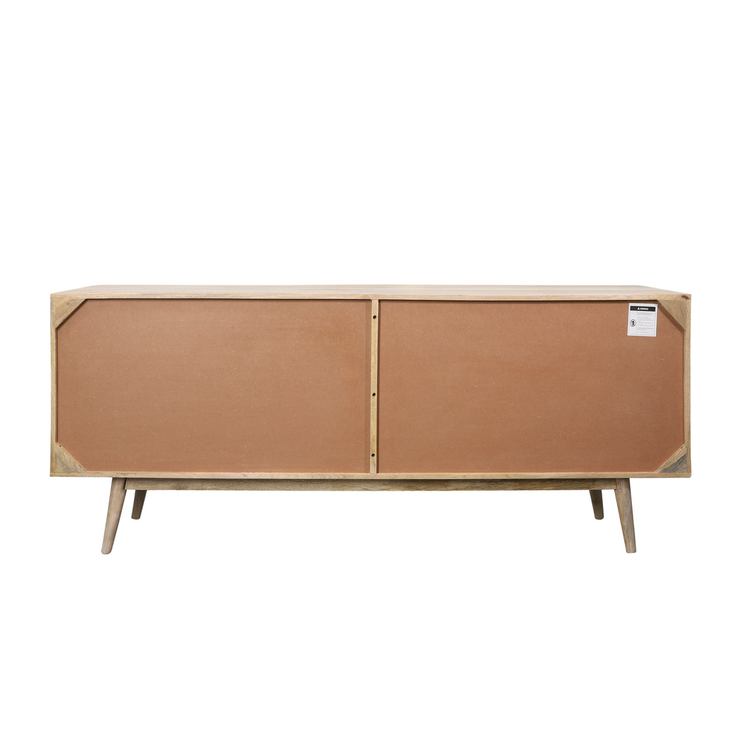 Wood, 72x31 4-door Rattan Sideboard, Natural Kd