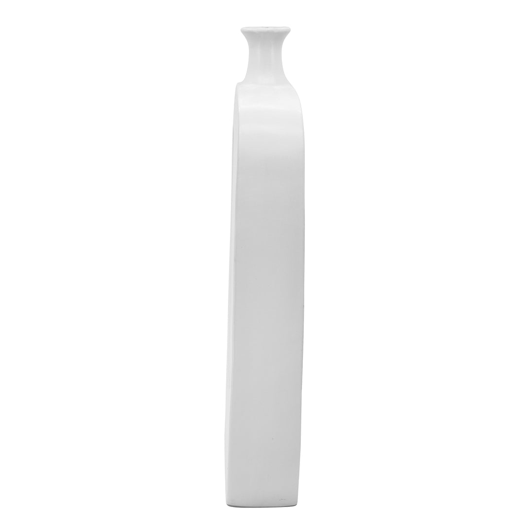 Cer, 24" Vase W/ Cut-out, White