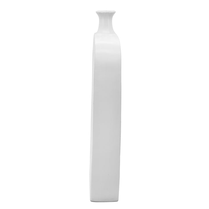 Cer, 24" Vase W/ Cut-out, White