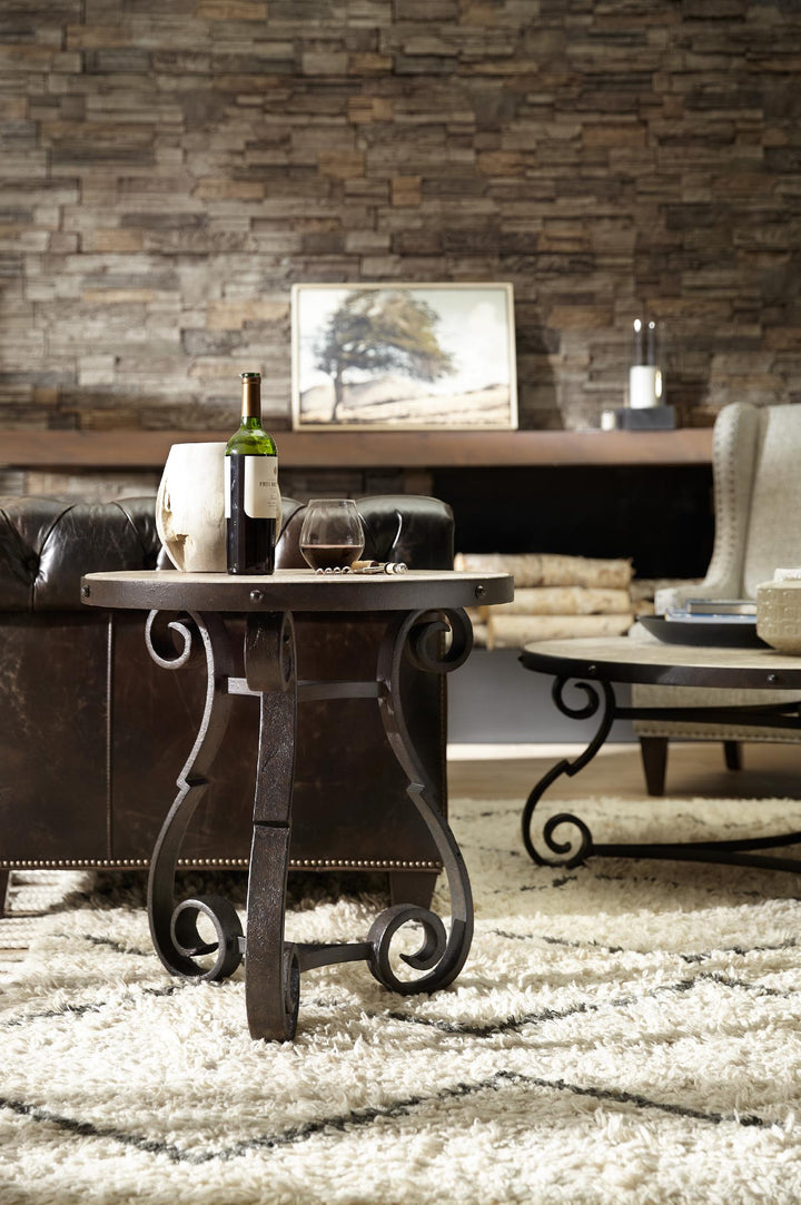 American Home Furniture | Hooker Furniture - Luckenbach Metal and Stone End Table