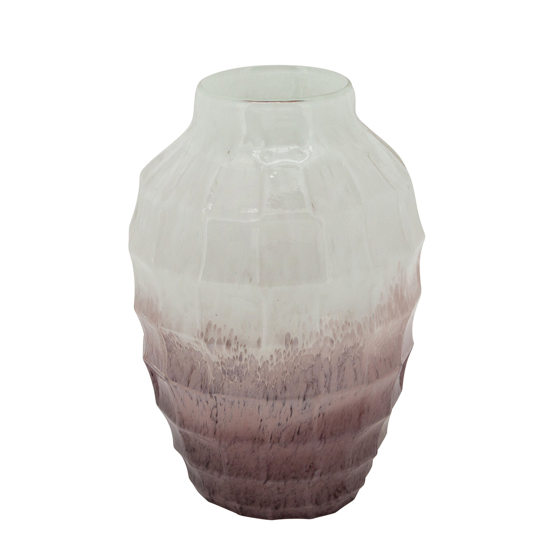Glass, 12"h 2-tone Vase, Blush