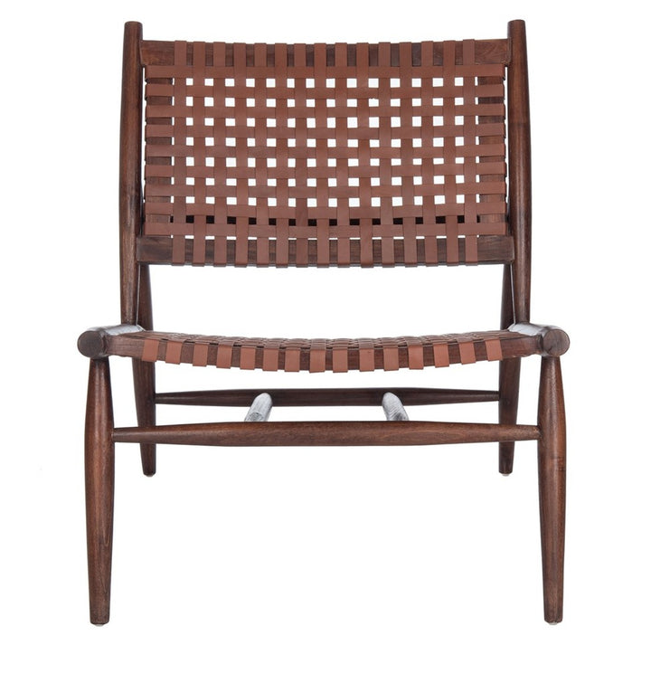 SOLEIL LEATHER WOVEN ACCENT CHAIR - Safavieh - AmericanHomeFurniture