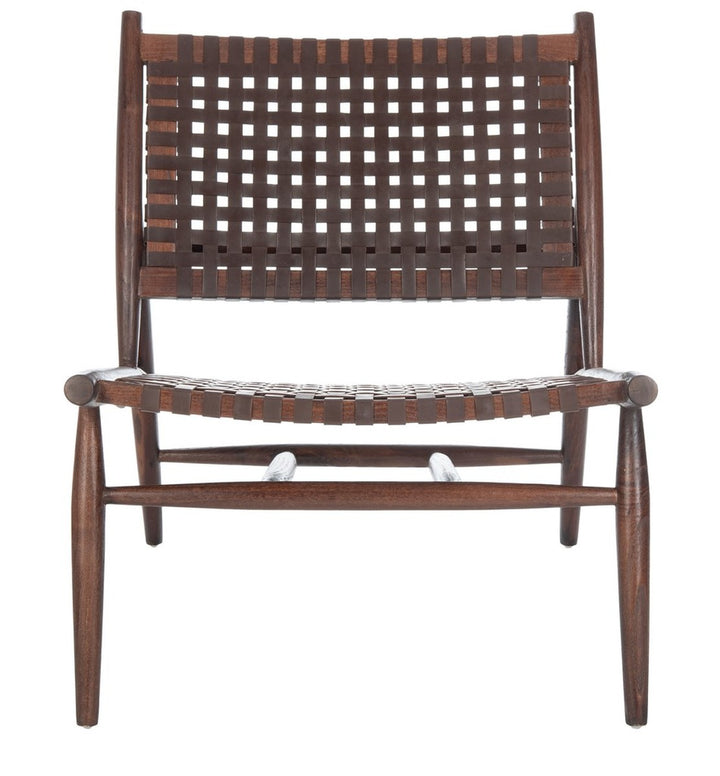 SOLEIL LEATHER WOVEN ACCENT CHAIR - Safavieh - AmericanHomeFurniture