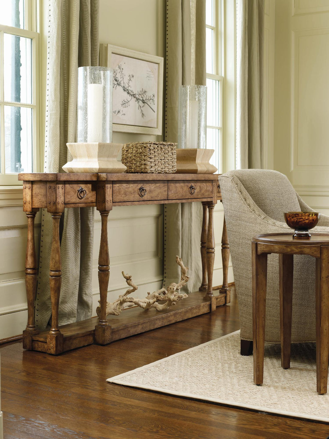 American Home Furniture | Hooker Furniture - Sanctuary Four-Drawer Thin Console - Drift