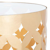 CAIRO ROUND GOLD LEAF END TABLE - AmericanHomeFurniture