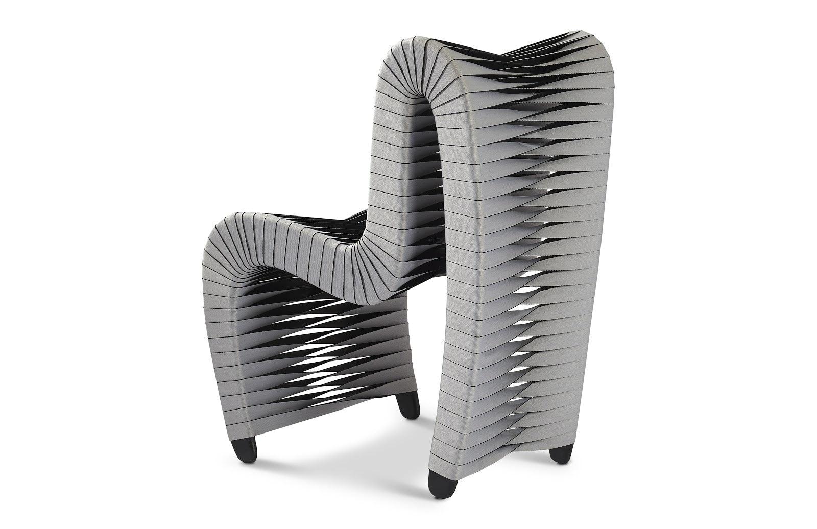 Phillips Collection Seat Belt Dining Chair, Gray/Black - Set of 2 DINING CHAIRS