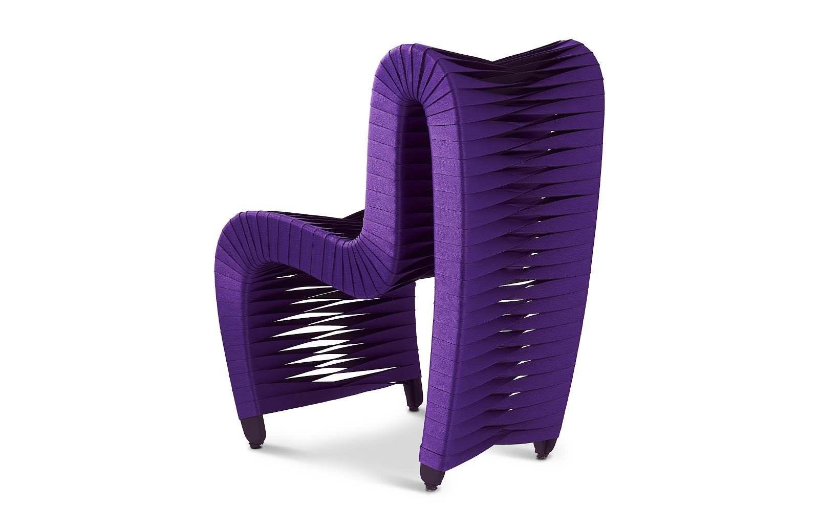 Phillips Collection Seat Belt Dining Chair, Purple - Set of 2 DINING CHAIRS