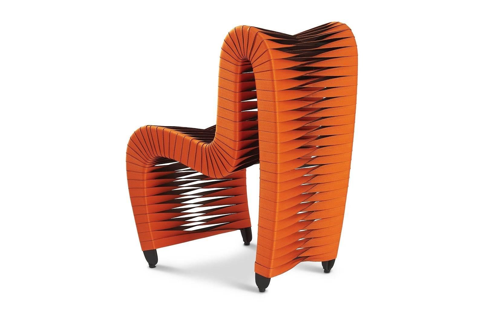 Phillips Collection Seat Belt Dining Chair, Orange - Set of 2 DINING CHAIRS