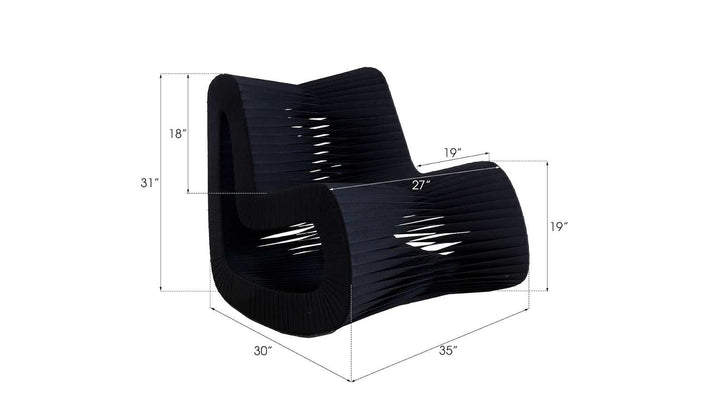 Seat Belt Rocking Chair, Black/Black - AmericanHomeFurniture