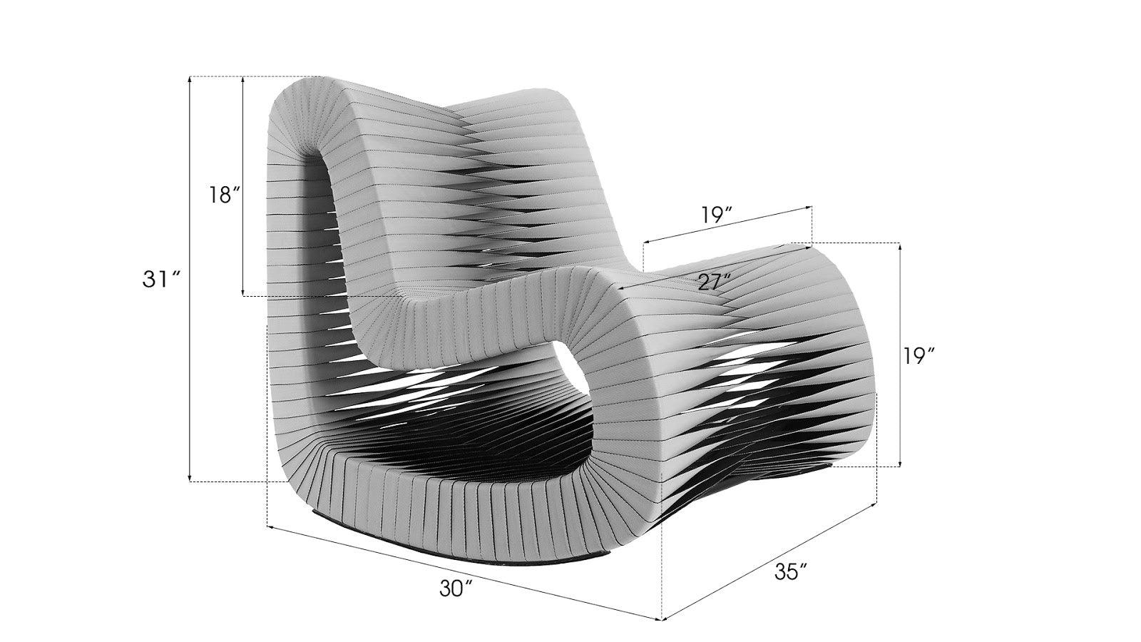 Phillips Collection Seat Belt Rocking Chair, Gray/Black ACCENT + LOUNGE CHAIRS