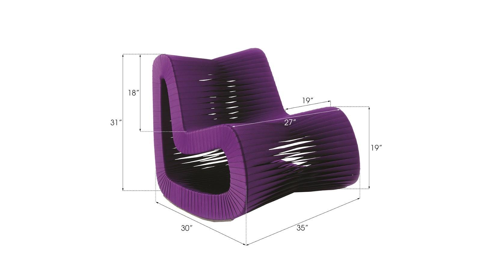 Phillips Collection Seat Belt Rocking Chair, Purple ACCENT + LOUNGE CHAIRS