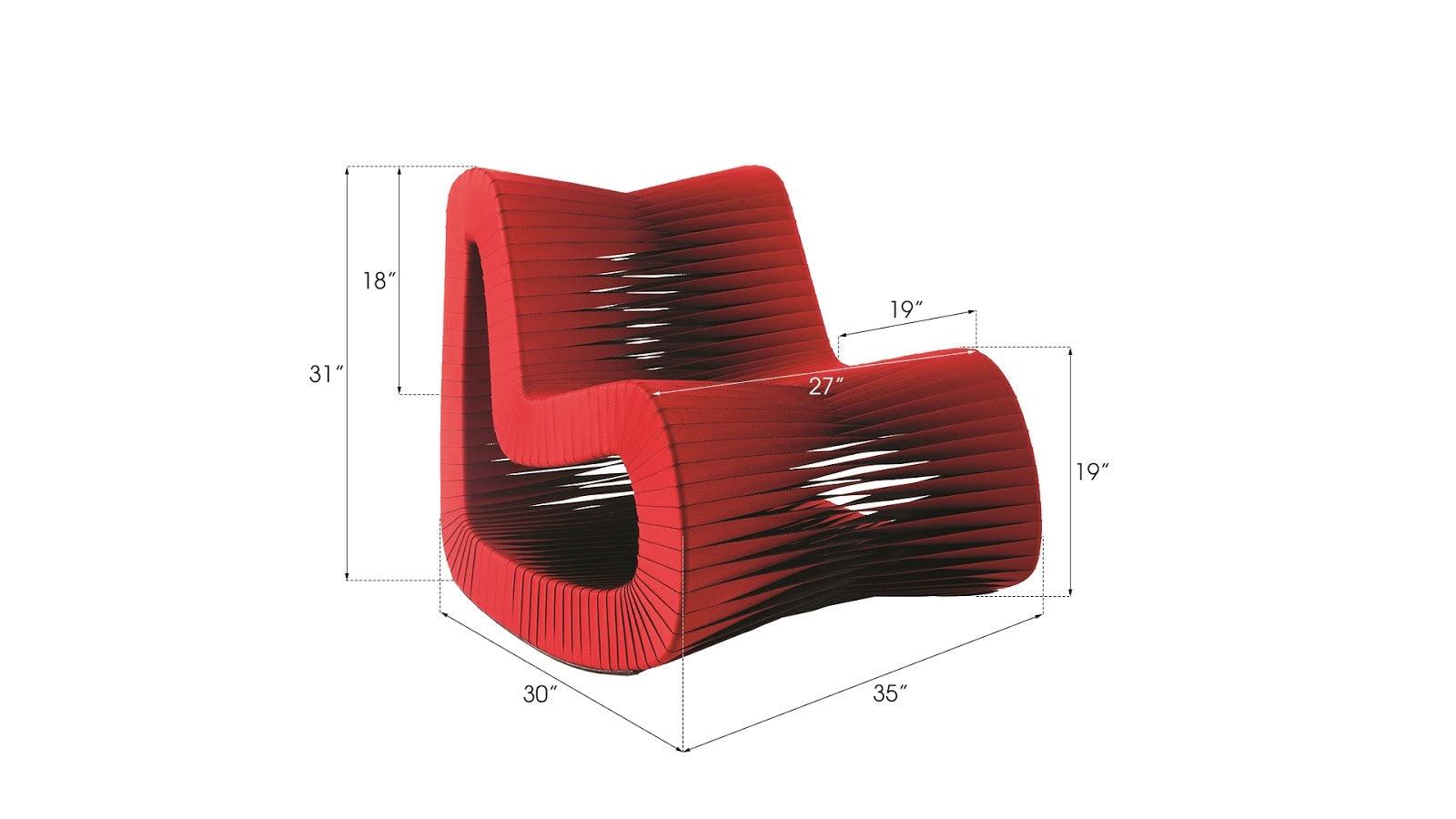 Phillips Collection Seat Belt Rocking Chair, Red ACCENT + LOUNGE CHAIRS
