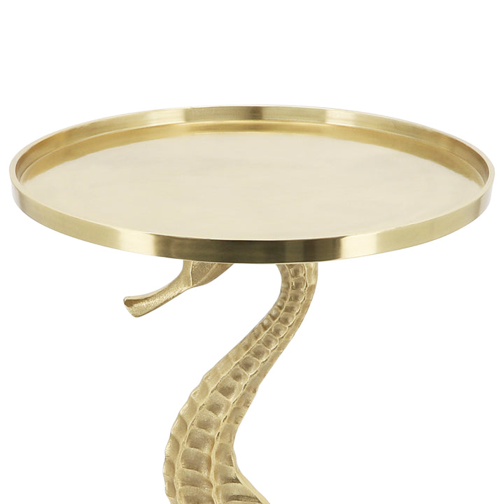 Metal, 24" Seahorse Side Table, Gold Kd