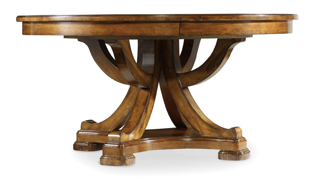 American Home Furniture | Hooker Furniture - Tynecastle Round Pedestal Dining Table with One 18'' Leaf