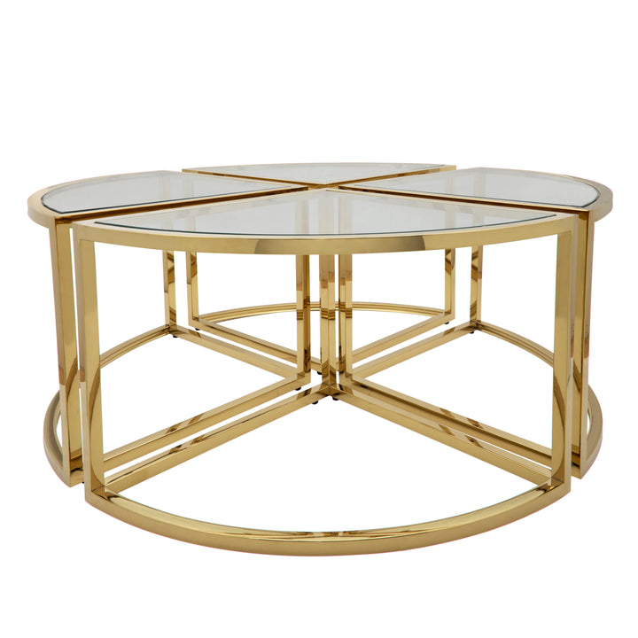 Metal Pull Out Coffee Table, Gold