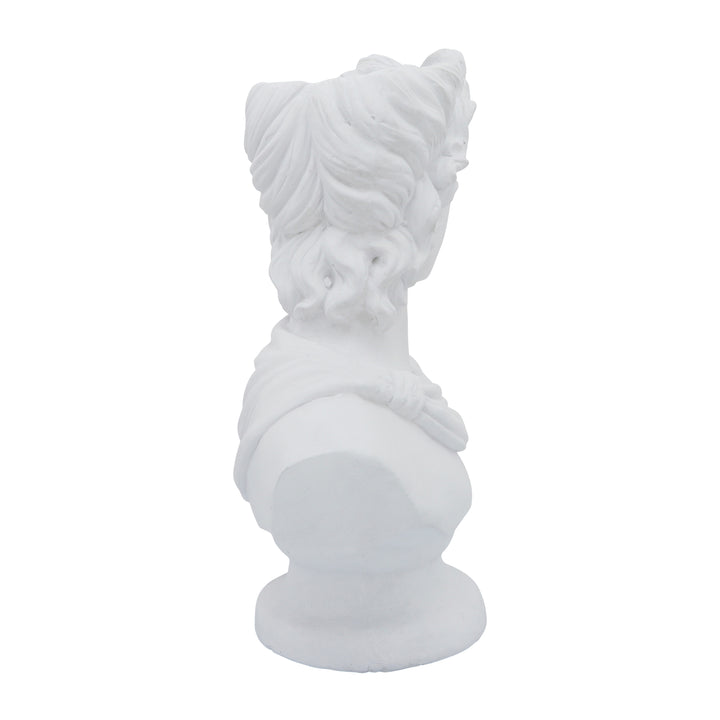 Resin, 20"h David Bust, White