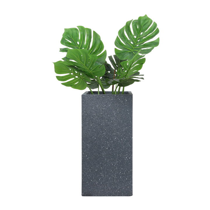 Resin, S/2 11/13"d Square Nested Planters, Dk Gray