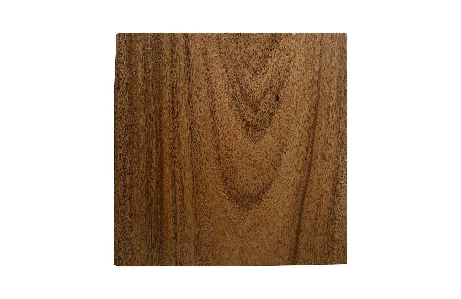 Phillips Collection Hayden End Table, Natural, Narrow, Square, Plated Brass Base ACCENT TABLES