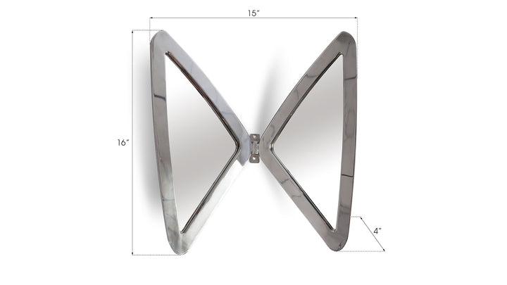 Butterfly Mirror, Stainless Steel - AmericanHomeFurniture